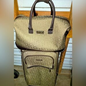 Calvin Klein Rolling Duffle Bag & Suitcase EUC